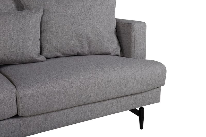 Sofia 3-sits Låg Soffa med Lösa Kuddar i Tyg - Grå - Möbler - Soffa - 3 sits soffa