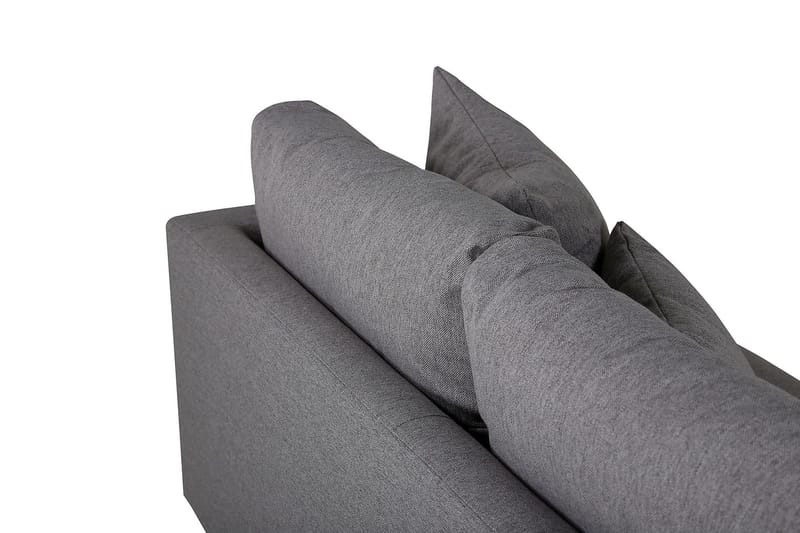 Sofia 3-sits Låg Soffa med Lösa Kuddar i Tyg - Grå - Möbler - Soffa - 3 sits soffa