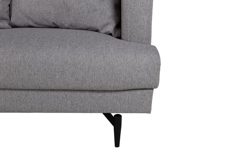 Sofia 3-sits Låg Soffa med Lösa Kuddar i Tyg - Grå - Möbler - Soffa - 3 sits soffa