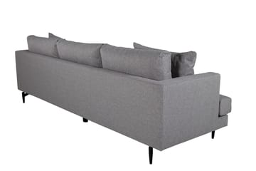 Sofia 3-sits Låg Soffa med Lösa Kuddar i Tyg - Grå - Möbler - Soffa - 3 sits soffa
