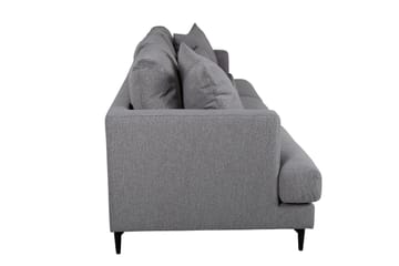 Sofia 3-sits Låg Soffa med Lösa Kuddar i Tyg - Grå - Möbler - Soffa - 3 sits soffa