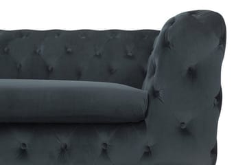 Sotra Djup Chesterfield Sammetssoffa - Grå - Möbler - Soffa - 3 sits soffa