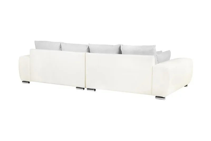 Torpo 3-sits Stor Djup Soffa i Tyg med Konstläderram - Ljusgrå - Möbler - Soffa - 3 sits soffa
