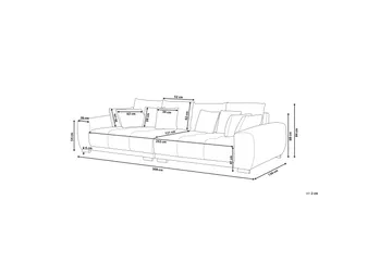 Torpo 3-sits Stor Djup Soffa i Tyg med Konstläderram - Ljusgrå - Möbler - Soffa - 3 sits soffa