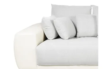 Torpo 3-sits Stor Djup Soffa i Tyg med Konstläderram - Ljusgr å - Möbler - Soffa - 3 sits soffa