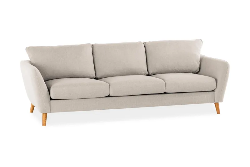 Trend 3-sits Soffa 218 cm med Svängda Armstöd i Tyg - Beige - Möbler - Soffa - 3 sits soffa