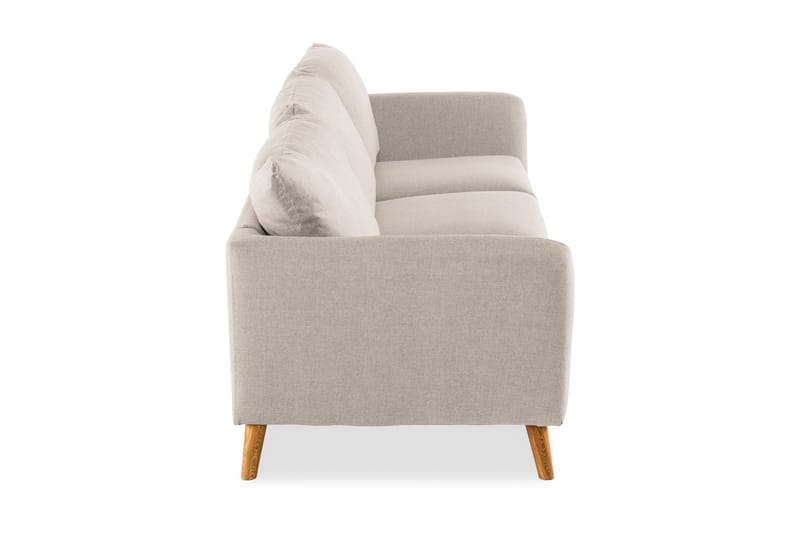 Trend 3-sits Soffa 218 cm med Svängda Armstöd i Tyg - Beige - Möbler - Soffa - 3 sits soffa