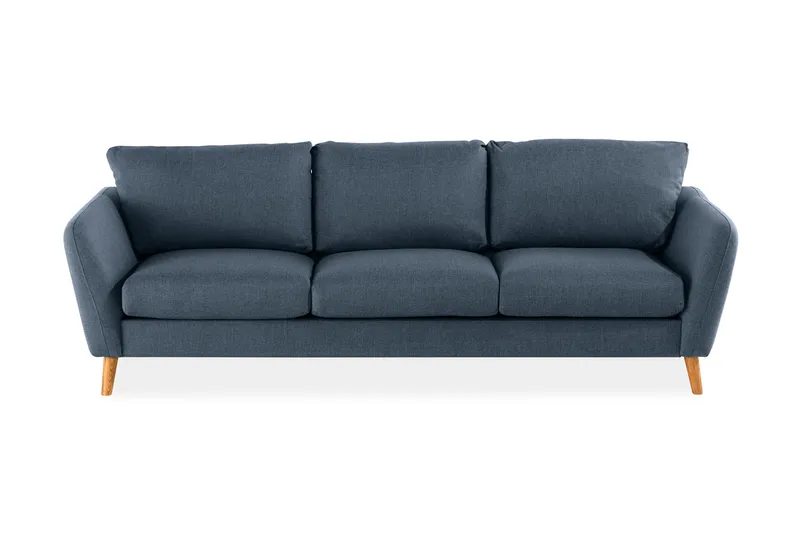 Trend 3-sits Soffa 218 cm med Svängda Armstöd i Tyg - Blå - Möbler - Soffa - 3 sits soffa