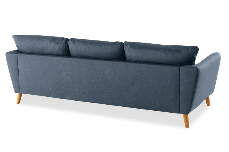 Trend 3-sits Soffa 218 cm med Svängda Armstöd i Tyg - Blå - Möbler - Soffa - 3 sits soffa