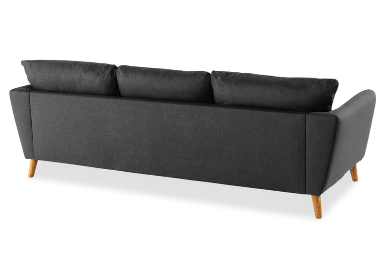 Trend 3-sits Soffa 218 cm med Svängda Armstöd i Tyg - Grå|Svart - Möbler - Soffa - 3 sits soffa