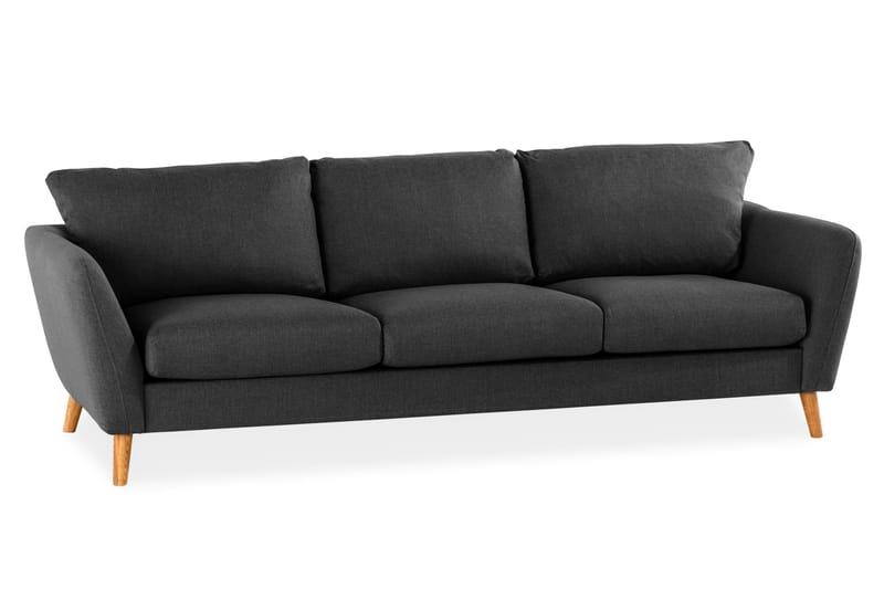 Trend 3-sits Soffa 218 cm med Svängda Armstöd i Tyg - Grå|Svart - Möbler - Soffa - 3 sits soffa