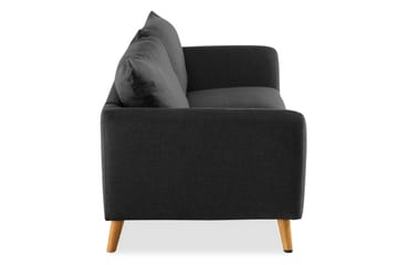 Trend 3-sits Soffa 218 cm med Svängda Armstöd i Tyg - Grå|Svart - Möbler - Soffa - 3 sits soffa