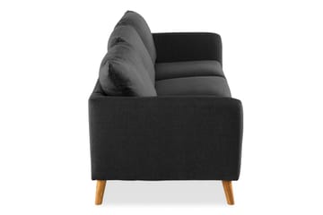 Trend 3-sits Soffa 218 cm med Svängda Armstöd i Tyg - Grå|Svart - Möbler - Soffa - 3 sits soffa