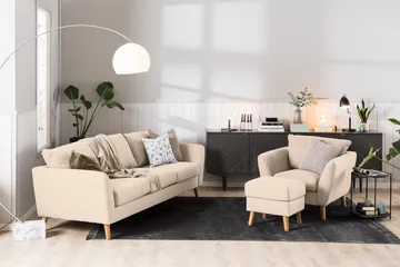 Trend 3-sits Tygsoffa - Beige - Möbler - Soffa - 3 sits soffa