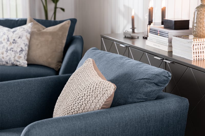 Trend 3-sits Tygsoffa - Blå - Möbler - Soffa - 3 sits soffa