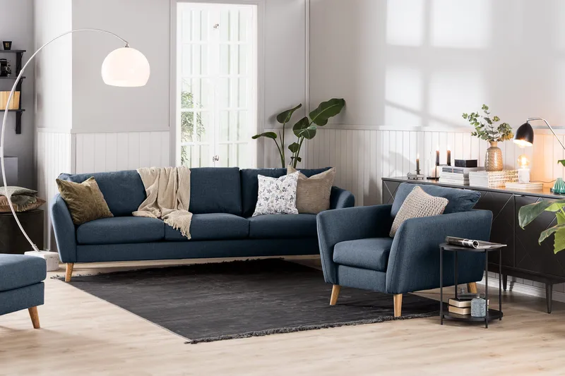 Trend 3-sits Tygsoffa - Mörkblå - Möbler - Soffa - 3 sits soffa