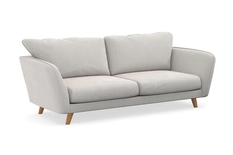 Trend Lyx 3-sits Sammetssoffa - Krämvit - Möbler - Soffa - 3 sits soffa