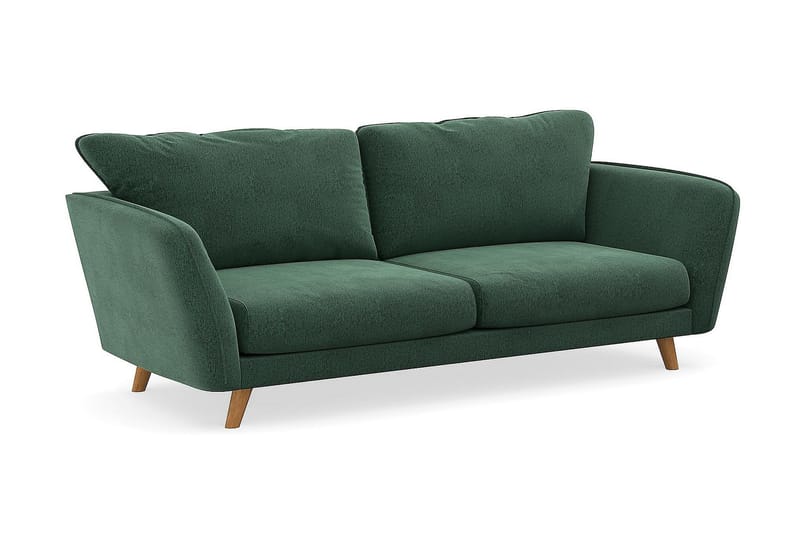 Trend Lyx 3-sits Soffa - Grön Sammet - 3 sits soffa