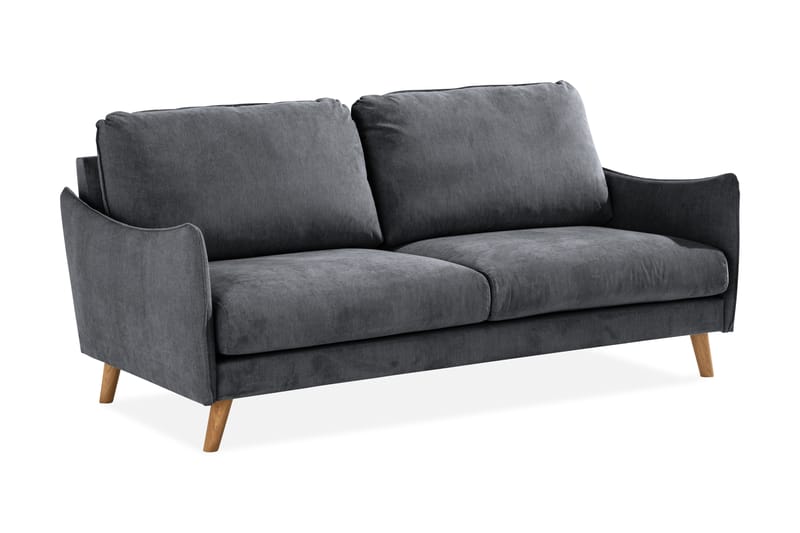 Trend Lyx 3-sits Soffa - Mörkgrå/Ek - Möbler - Soffa - 3 sits soffa