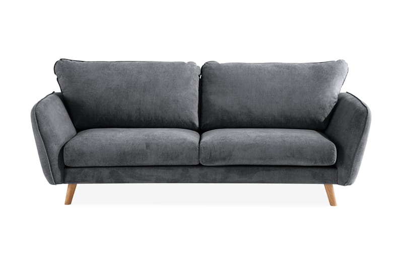 Trend Lyx 3-sits Soffa - Mörkgrå/Ek - 3 sits soffa