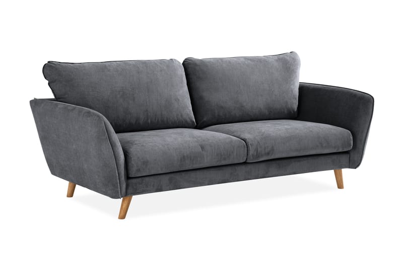 Trend Lyx 3-sits Soffa - Mörkgrå/Ek - 3 sits soffa