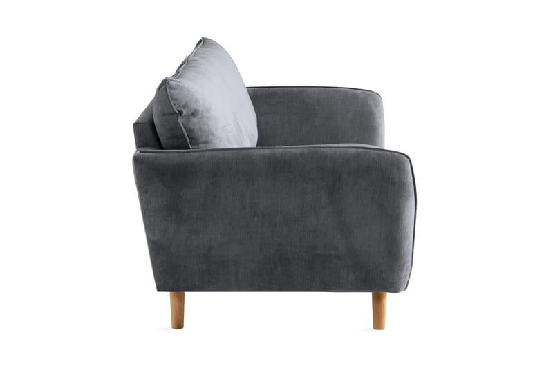 Trend Lyx 3-sits Soffa - Mörkgrå/Ek - Skinnsoffor - Sammetssoffa - 3 sits soffa - 4 sits soffa - Soffa - 2 sits soffa