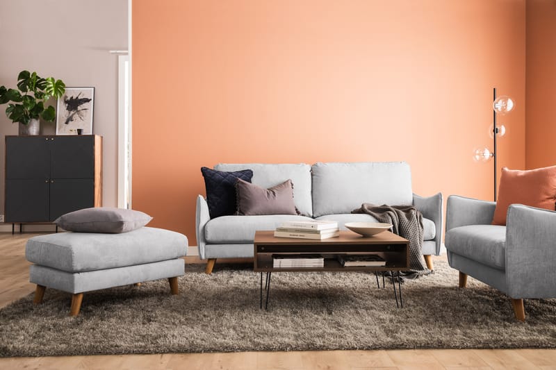 Trend Lyx 3-sits Tygsoffa - Ljusgrå - Möbler - Soffa - 3 sits soffa