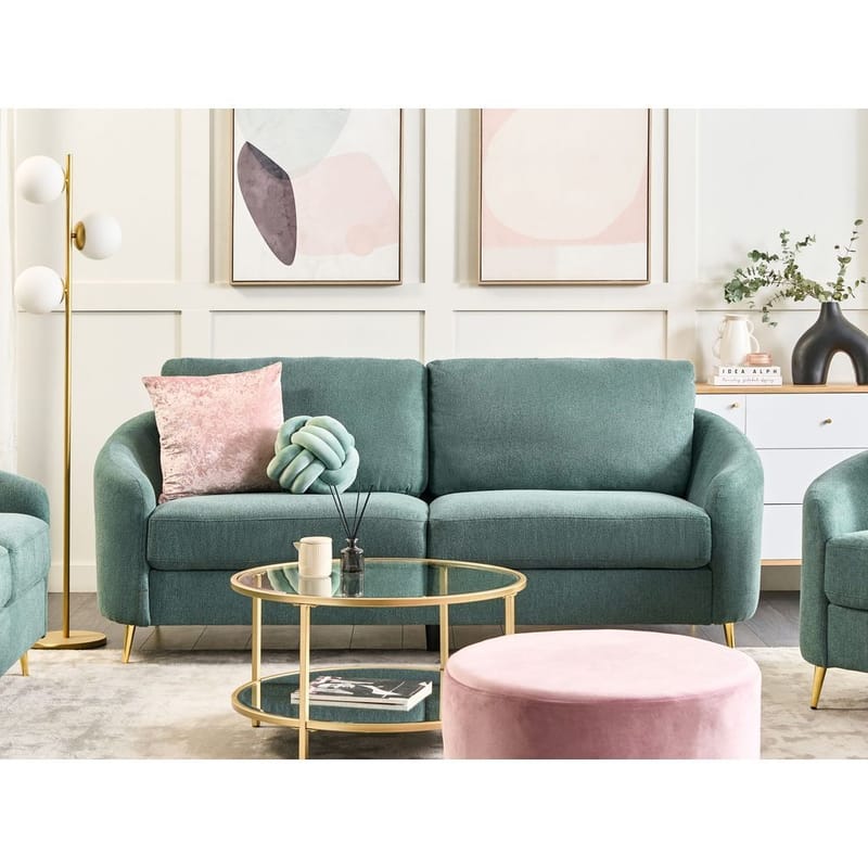 3-sits soffa Trosa - Grönt, guld - Möbler - Soffa - 3 sits soffa