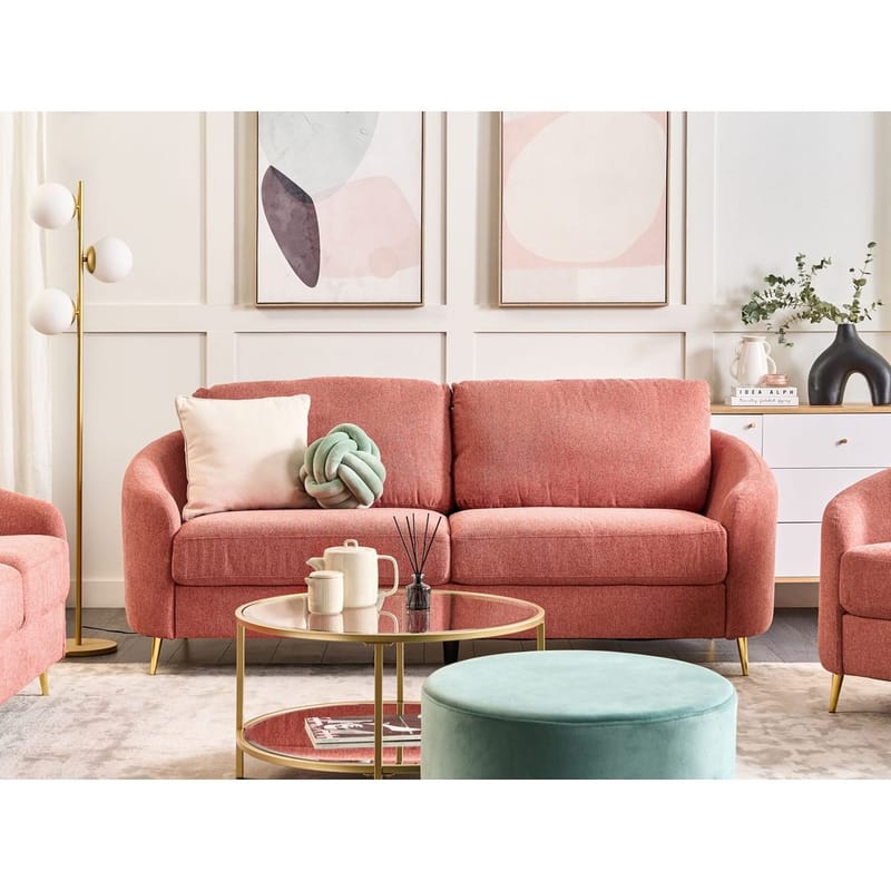 3-sits soffa Trosa - Rosa, guld - Möbler - Soffa - 3 sits soffa