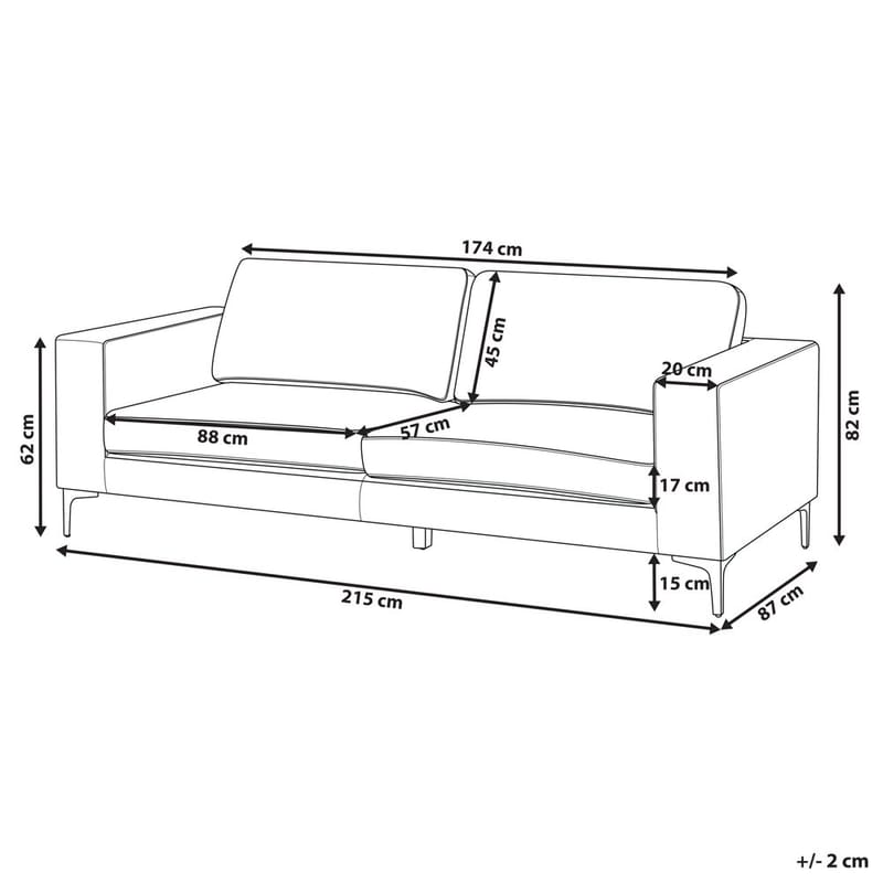 3-sits soffa Vadstena - Vit, Svart/Bouclé - Möbler - Soffa - 3 sits soffa
