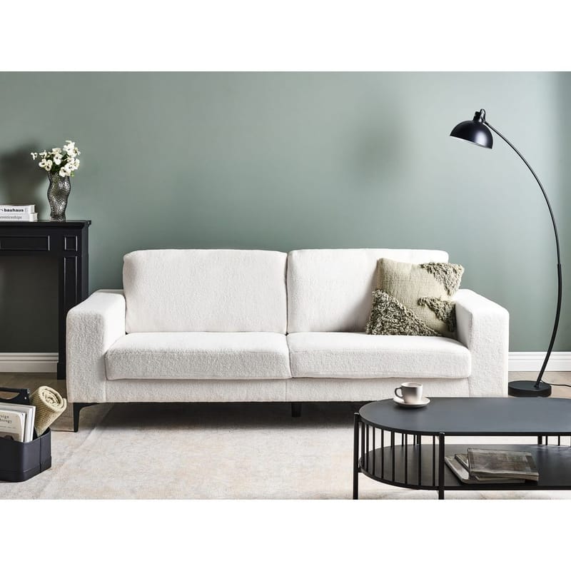 3-sits soffa Vadstena - Vit, Svart/Bouclé - Möbler - Soffa - 3 sits soffa