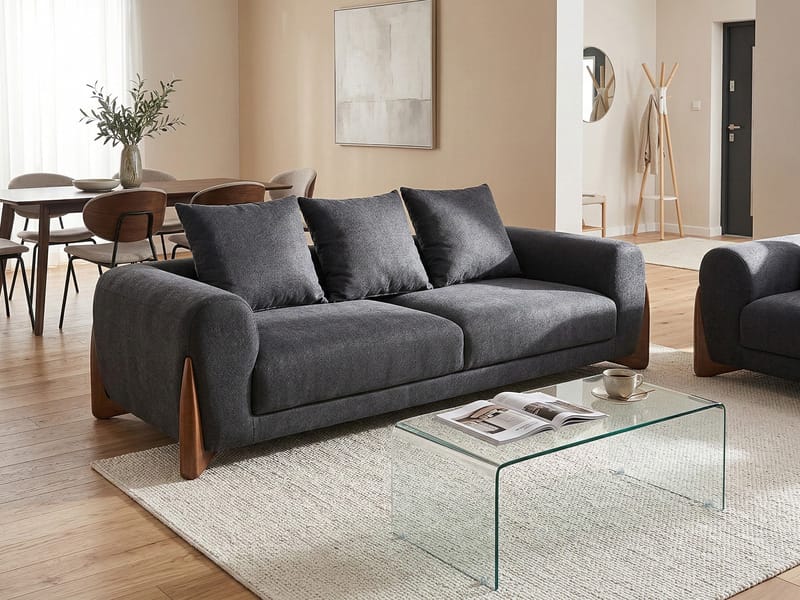 3-sits soffa Vinliden - Mörkbrun, Svart - Möbler - Soffa - 3 sits soffa