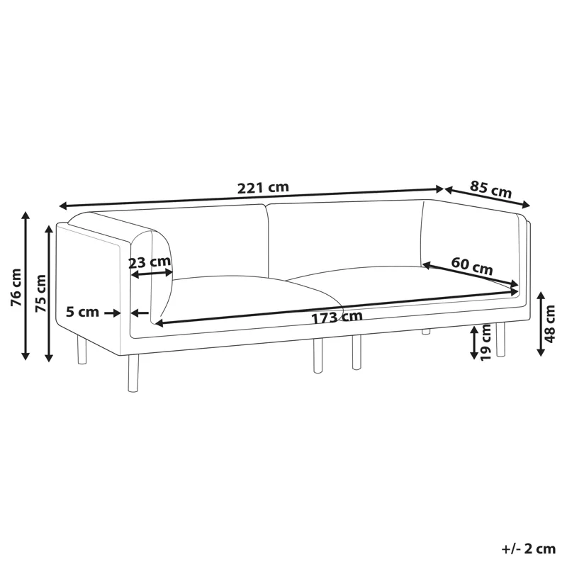 3-sits soffa Vorgod Tyg - Off-White - Möbler - Soffa - 3 sits soffa