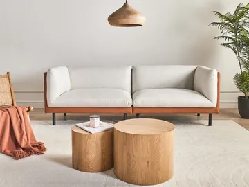 3-sits soffa Vorgod Tyg - Off-White - Möbler - Soffa - 3 sits soffa
