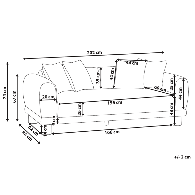 3-sits soffa Pori - Off-White - Möbler - Soffa - 3 sits soffa