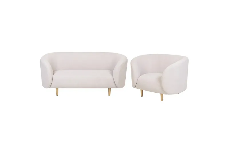 3-sits Soffgrupp Loen Beige/guld, Beige/guld