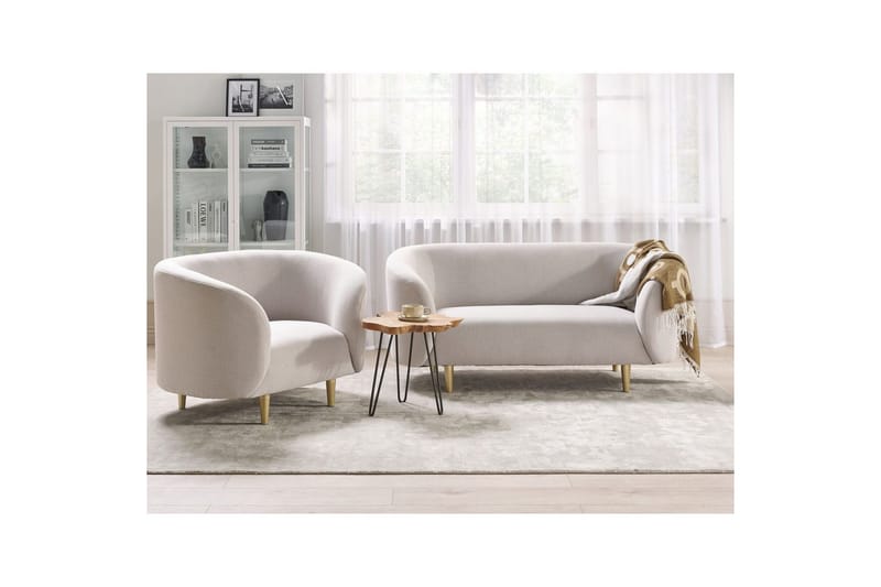 3-sits Soffgrupp Loen Beige/guld - Beige/guld - Möbler - Soffa - Soffgrupp
