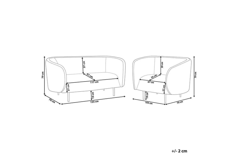3-sits Soffgrupp Loen Svart/guld - Svart/guld - Möbler - Soffa - Soffgrupp
