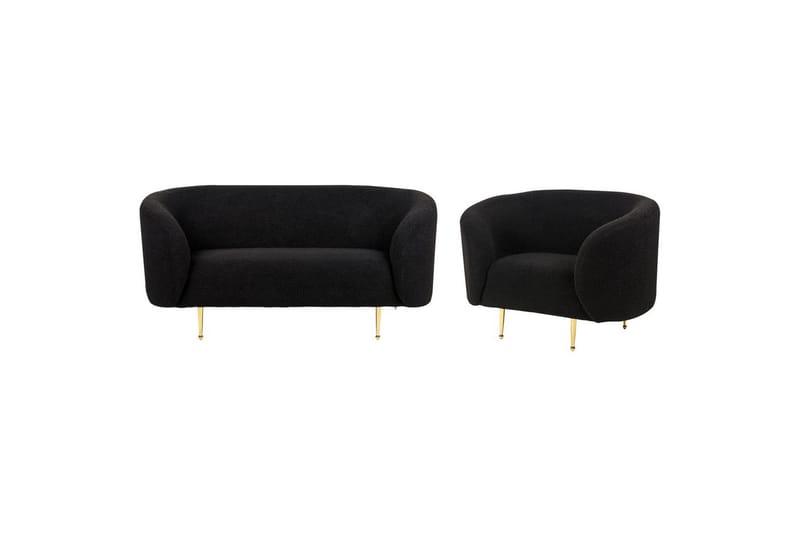 3-sits Soffgrupp Loen Svart/guld - Svart/guld - Möbler - Soffa - Soffgrupp