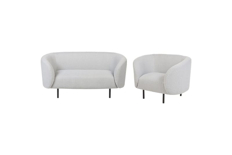 3-sits Soffgrupp Loen Vit/Svart - Vit/Svart - Möbler - Soffa - Soffgrupp