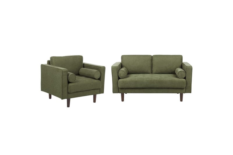 3-sits Soffgrupp Nurmo Grönt/mörkt trä, Grönt/mörkt trä
