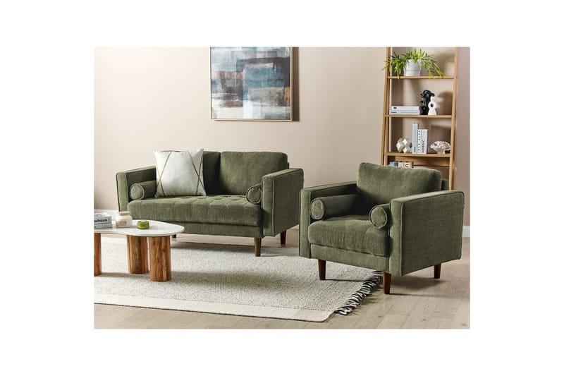 3-sits Soffgrupp Nurmo Grönt/mörkt trä - Grönt/mörkt trä - Möbler - Soffa - Soffgrupp