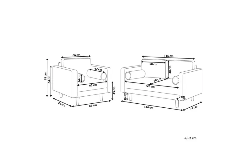 3-sits Soffgrupp Nurmo Taupe/mörkt trä - Taupe/mörkt trä - Möbler - Soffa - Soffgrupp