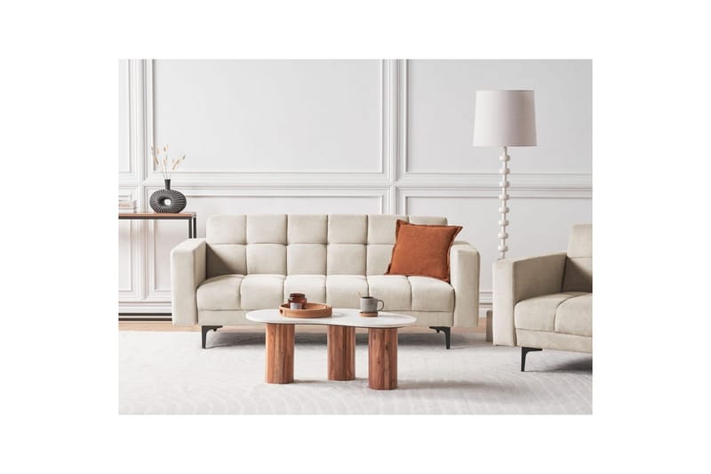 3-sitssoffa Alnes Beige/svart - Beige/svart - Möbler - Soffa - Bäddsoffa