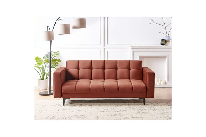 3-sitssoffa Alnes Röd/Svart - Röd/Svart - Möbler - Soffa - Bäddsoffa
