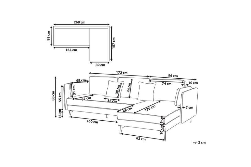 3-sitssoffa Altan Brun, Svart, Vänstervänd - Beige - Möbler - Soffa - Divansoffor & schäslongsoffa