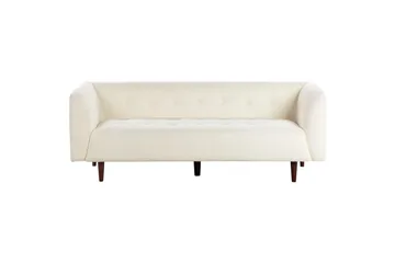 3-sitssoffa Byske Vitt, mörkt trä - Vit - Möbler - Soffa - 3 sits soffa