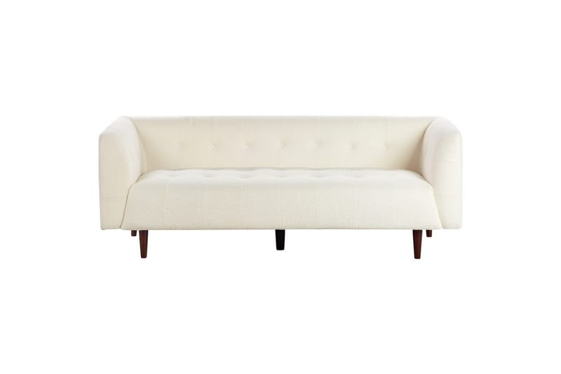 3-sitssoffa Byske Vitt, mörkt trä - Vit - Möbler - Soffa - 3 sits soffa