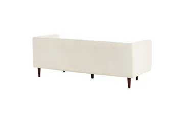 3-sitssoffa Byske Vitt, mörkt trä - Vit - Möbler - Soffa - 3 sits soffa