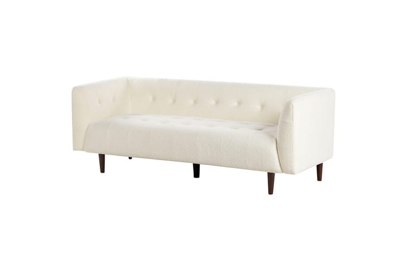 3-sitssoffa Byske Vitt, mörkt trä - Vitt, mörkt trä - Möbler - Soffa - 3 sits soffa